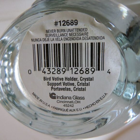 CRYSTAL BIRD GLASS VOITIVE HOLDER Made USA [Heavy over 1.5 lbs] - Picture 7 of 9